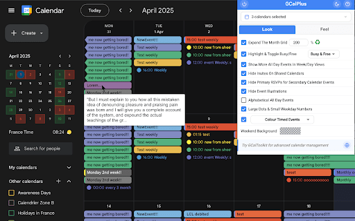 GCalPlus screenshot