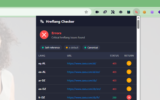 Hreflang Checker - International SEO Validator screenshot