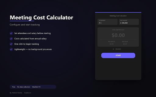 Meeting Cost Calculator screenshot