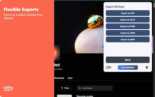 P-Creator Scraper: Export Posts, Memberships, Creators & More screenshot
