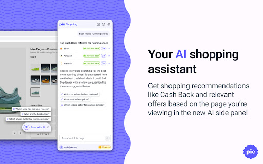 Pie Shopping: AI Cash Back and Coupons screenshot