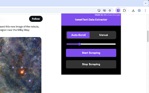 tweetText Data Extractor screenshot