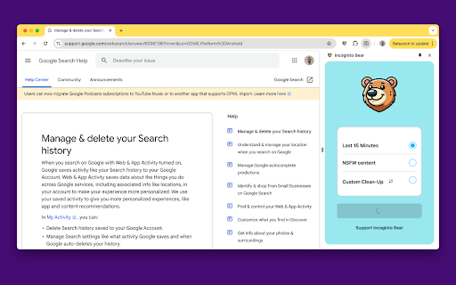 Incognito Bear: Remove NSFW Websites screenshot