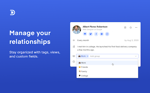 Dex - Personal CRM & Contacts screenshot