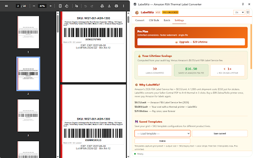 LabelWiz — Thermal Label Converter screenshot