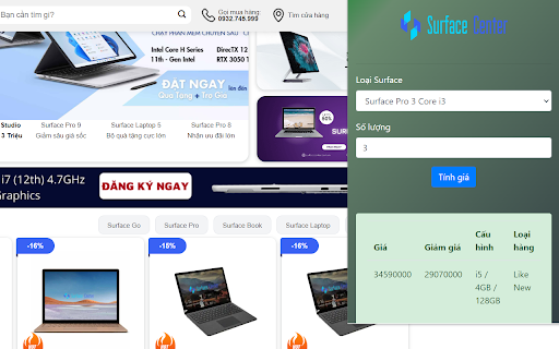 Surface Center screenshot