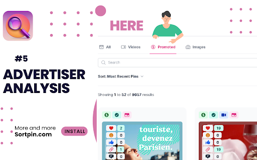 Pinterest sort extension - SortPin.com screenshot