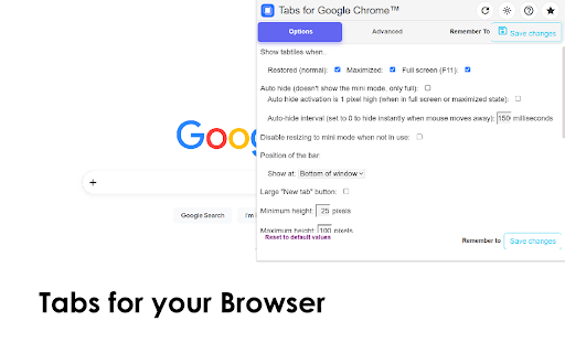 Tabs for Google Chrome™ screenshot