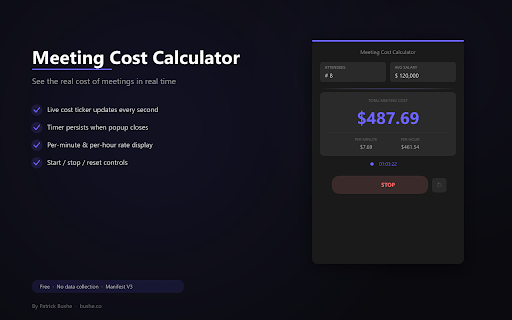 Meeting Cost Calculator screenshot