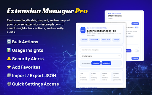Extension Manager Pro screenshot