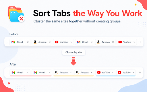 Delete Tab Groups: Close, Ungroup, Archive, Sort, Dedupe & Group by Domain screenshot