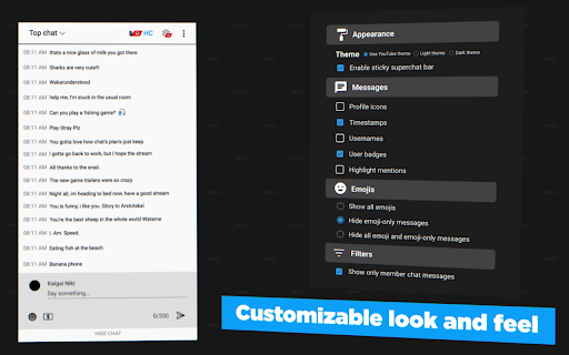 HyperChat [Improved YouTube Chat] screenshot