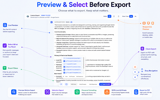 Export Gemini AI Chats to PDF screenshot