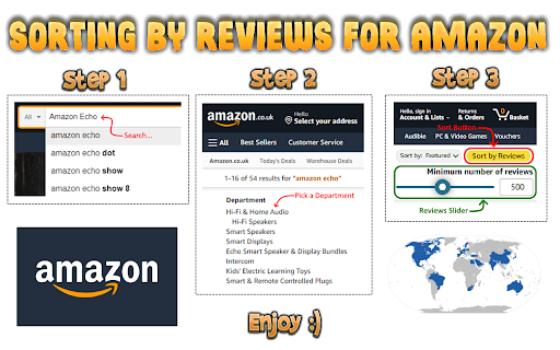 Amazon Sort by Review Count & Ratings - Shop Smarter! screenshot
