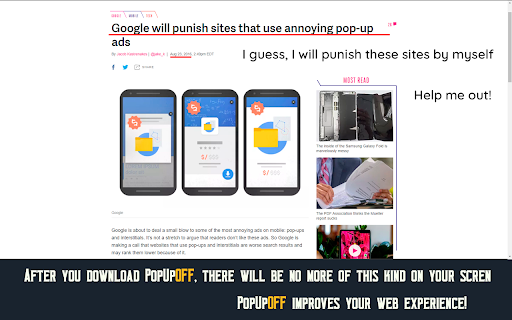 PopUpOFF - Popup and overlay blocker screenshot