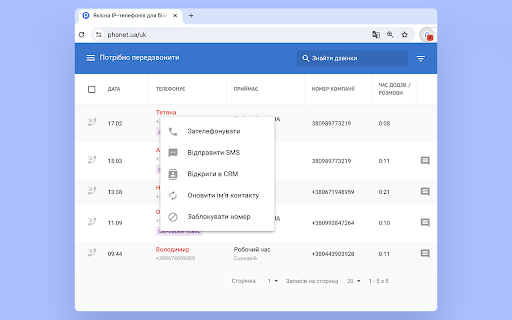 PHONET screenshot
