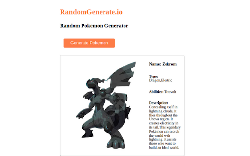 Random Pokemon Generator screenshot