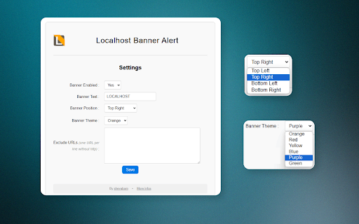 Localhost Banner Alert screenshot