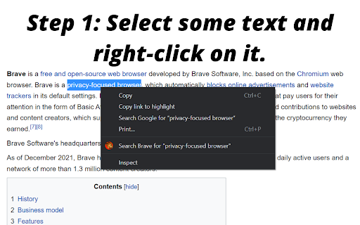 Brave Search screenshot