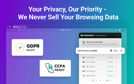 Webshare Proxy Extension screenshot