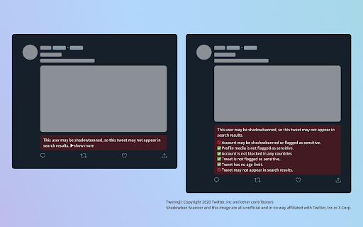 Shadowban Scanner for Twitter / X screenshot