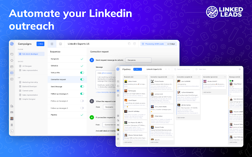 Linked Leads, Linkedin Automation and CRM screenshot
