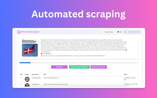 IG Comments Export - Post Comments Exporter and Scraper for Instagram screenshot