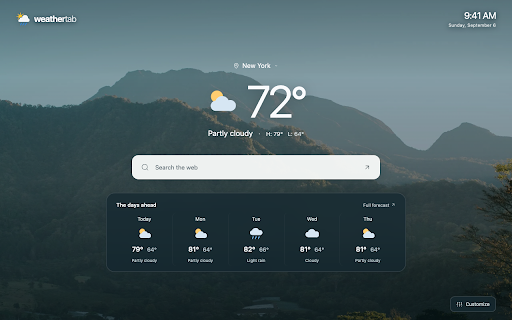 Weather Tab screenshot