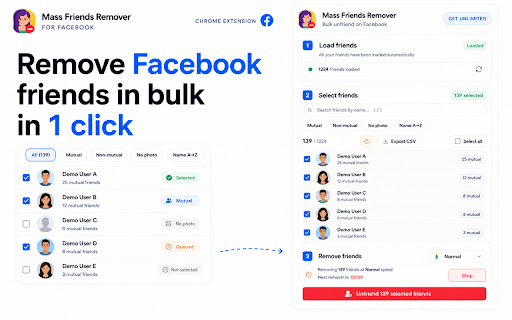Mass Friends Remover for Facebook — Bulk Unfriender screenshot