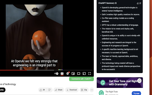 YoutubeDigest: summarize and translate using ChatGPT screenshot