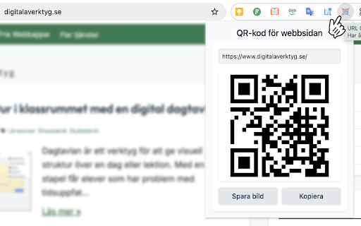 Skapa QR-kod screenshot