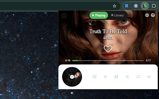 Spotify on Chrome: A mini Spotify player screenshot