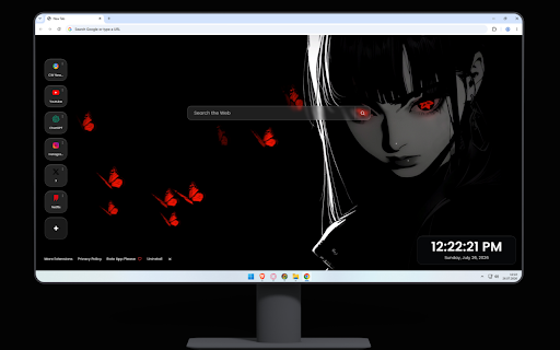 Red Butterfly Goth Anime Girl Live Wallpaper screenshot
