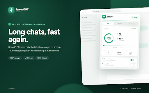 SpeedGPT — Lag Fix & Speed for ChatGPT screenshot