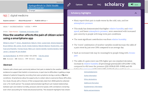 Scholarcy Browser Extension screenshot