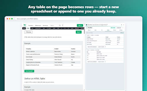 SheetPilot: Save & Extract to Google Sheets™ screenshot