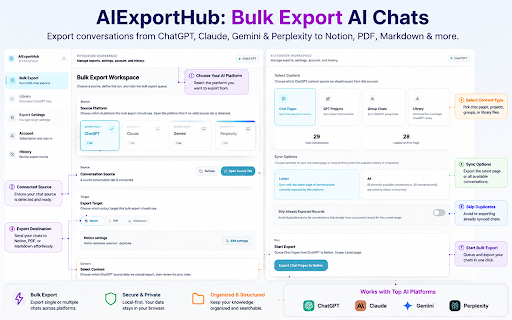 AIExportHub: Bulk Export AI Chats screenshot