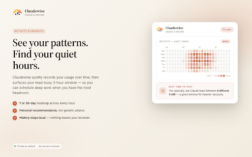 Claudewise — Usage & context transfer screenshot