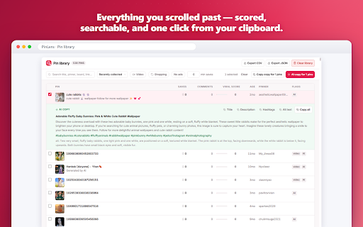 PinLens for Pinterest screenshot