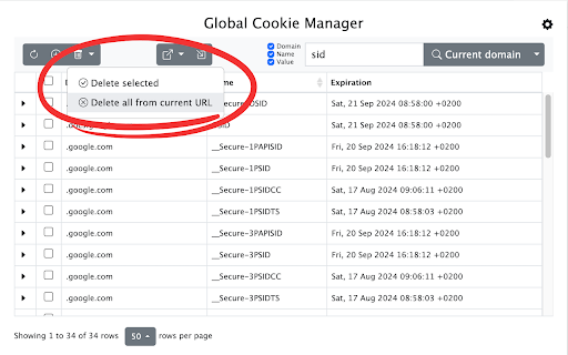 Global Cookie Manager screenshot