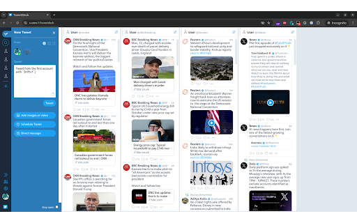 TweetDeck Account Shortcuts screenshot