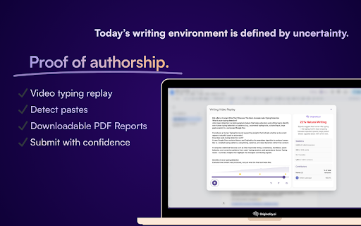 AI Detector and Human Writing Report - Originality.ai screenshot