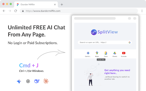 Gemini in Chrome by SplitView - Free AI Chat Assistance & more.. screenshot