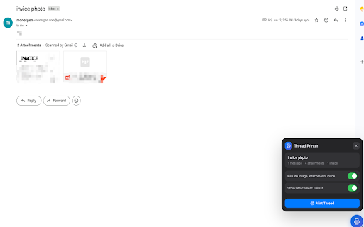 Print Gmail™ Emails - Thread Printer with Attachments screenshot