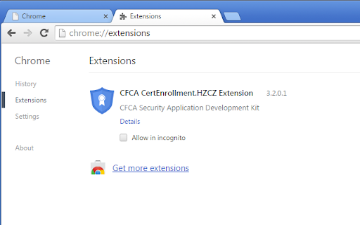CFCA CertEnrollment.LNWL Extension screenshot