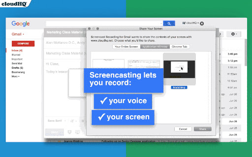 Free Screencast Recording for Gmail screenshot