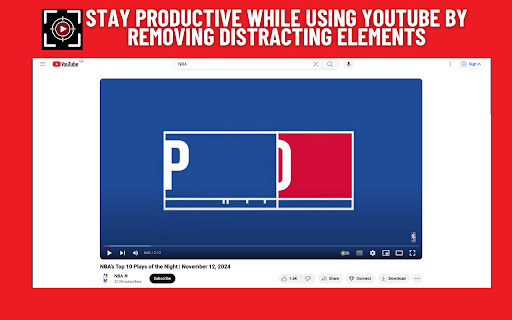 YouTube Focus - Distraction-Free Viewing screenshot