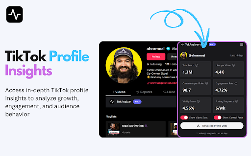 TikTok Analytics Tool – Profile Analyzer & Sorter by TokAnalyzr screenshot