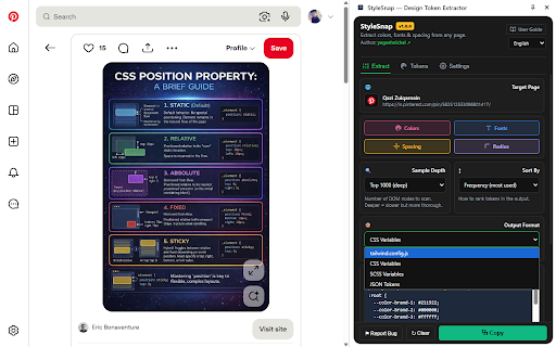 TokenSnap — Design Token Extractor screenshot