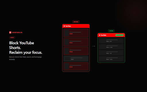 YouTube Shorts Blocker - ShortsKiller screenshot